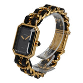 シャネル プルミエール 腕時計 サイズ:M H0001 クオーツ ブラック文字盤 ステンレススチール レザー レディース CHANEL 【中古】